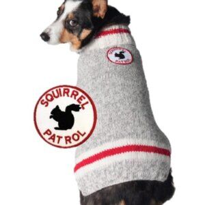 100% Cozy Warm Wool Sweaters for your Dog - Squirrel Patrol Design
